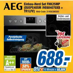 Expert Aeg einbau-herd set fhk25mp (ou5pe40sm /he604070xb + tr1lfv) Angebot