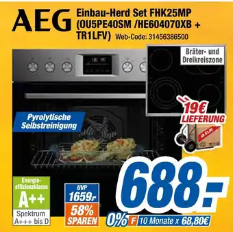Expert Aeg einbau-herd set fhk25mp (ou5pe40sm /he604070xb + tr1lfv) Angebot