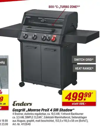 toom Baumarkt Enders gasgrill „monroe prox 4 sir shadow“ Angebot