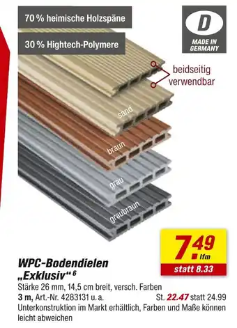 toom Baumarkt Wpc-bodendielen „exklusiv“ Angebot