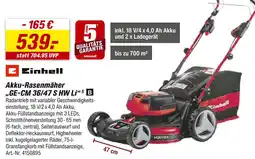 toom Baumarkt Einhell akku-rasenmäher „ge-cm 36/47 s hw li“ Angebot