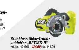 toom Baumarkt Ryobi brushless akku-trennschleifer „rct18c-0“ Angebot
