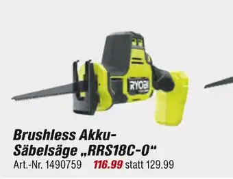 toom Baumarkt Ryobi brushless akku-säbelsäge rrs18c-o Angebot