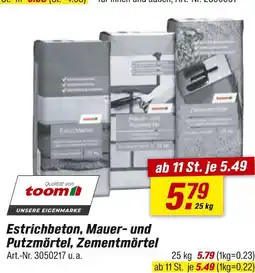 toom Baumarkt Toom estrichbeton, mauer- und putzmörtel, zementmörtel Angebot