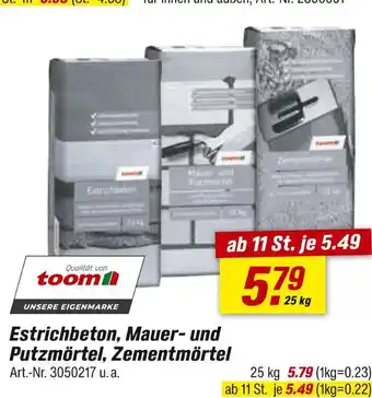 toom Baumarkt Toom estrichbeton, mauer- und putzmörtel, zementmörtel Angebot