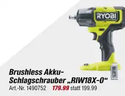 toom Baumarkt Ryobi brushless akku-schlagschrauber „riw18x-o“ Angebot