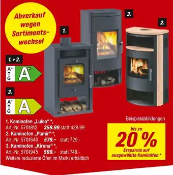 toom Baumarkt Kaminofen „lulea“ oder kaminofen „pamir“ oder kaminofen „kiruna“ Angebot
