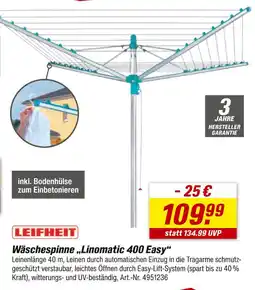 toom Baumarkt Leifheit wäschespinne „linomatic 400 easy“ Angebot