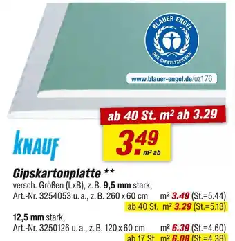 toom Baumarkt Knauf gipskartonplatte Angebot