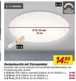 toom Baumarkt Deckenleuchte mit sternendekor Angebot