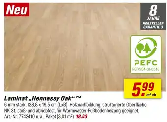 toom Baumarkt Pefc laminat „hennessy oak“ 2/4 Angebot