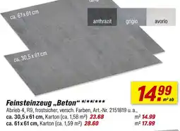 toom Baumarkt Feinsteinzeug beton Angebot