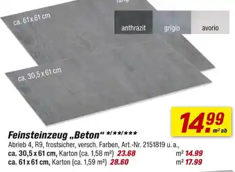 toom Baumarkt Feinsteinzeug beton Angebot