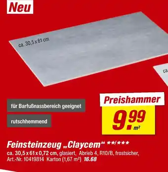 toom Baumarkt Feinsteinzeug „claycem“ Angebot