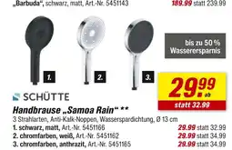 toom Baumarkt Schütte handbrause „samoa rain“ Angebot