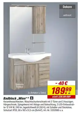 toom Baumarkt Sanremo rustico badblock „wien“ 4 Angebot
