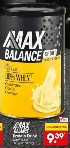 Netto Marken-Discount MAX BALANCE Protein Drink Angebot