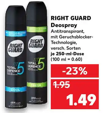 Kaufland Right Guard Deospray 250ml Dose Angebot