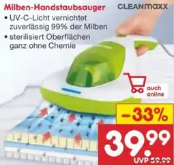 Netto Marken-Discount CLEANMAXX Milben-Handstaubsauger Angebot