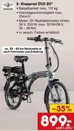 Netto Marken-Discount ZUNDAPP E- Klapprad Z101 20“ Angebot