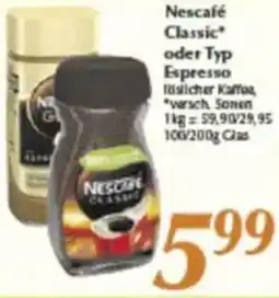 inkoop Nescafé Classic oder Typ Espresso Angebot