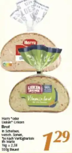 inkoop Harry oder Lieken Urkorn Brot Angebot