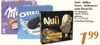 inkoop Nuii-, Milka-, Oreo-, Toblerone- oder Daim-Eis Angebot
