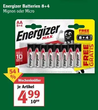 Globus Energizer Batterien 8+4 Angebot