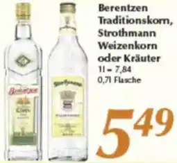 inkoop Berentzen Traditionskorn, Strothmann Weizenkorn oder Kräuter Angebot