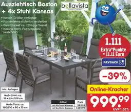Netto Marken-Discount bellavista Ausziehtisch Boston + 4x Stuhl Kansas Angebot