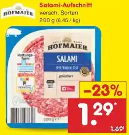 Netto Marken-Discount HOFMAIER Salami-Aufschnitt Angebot