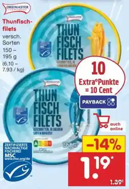 Netto Marken-Discount Dreimaster Thunfischfilets Angebot