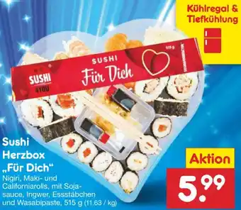 Netto Marken-Discount Sushi Herzbox ,,Für Dich“ Angebot