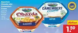 Netto Marken-Discount Alpenhain Obazda oder Camembert Creme Angebot
