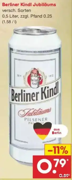 Netto Marken-Discount Berliner Kindl Jubiläums Angebot