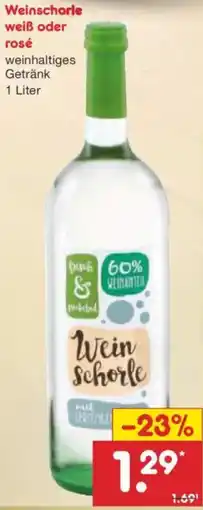 Netto Marken-Discount Weinschorle weiß oder rosé Angebot