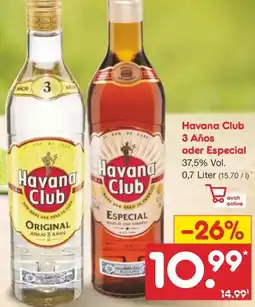 Netto Marken-Discount Havana Club 3 Años oder Especial Angebot