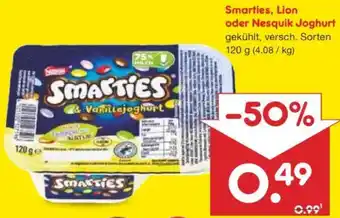 Netto Marken-Discount Smarties, Lion oder Nesquik Joghurt Angebot