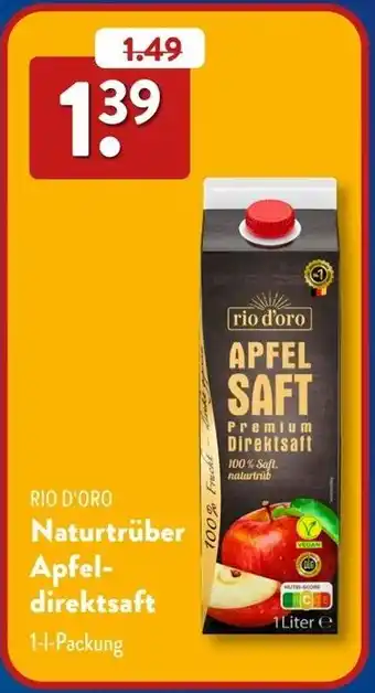 Aldi Süd RIO D'ORO Naturtrüber Apfeldirektsaft Angebot
