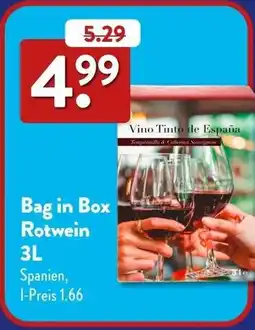 Aldi Süd Bag in Box Rotwein Angebot