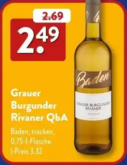 Aldi Süd Grauer Burgunder Rivaner QbA Angebot