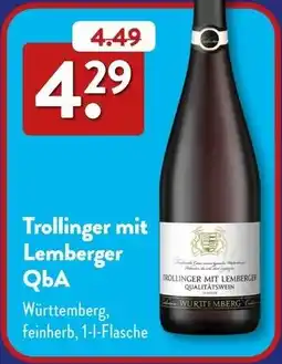 Aldi Süd Trollinger mit Lemberger QbA Angebot
