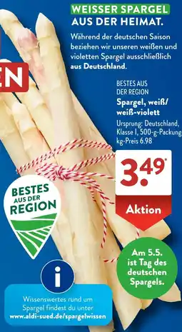 Aldi Süd Spargel, weiß/ weiß-violett Angebot