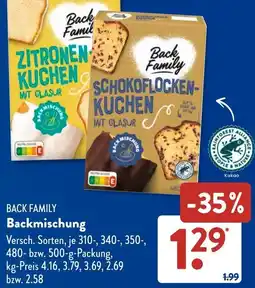 Aldi Süd BACK FAMILY Backmischung Angebot