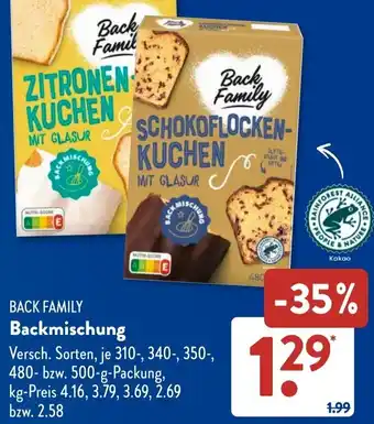 Aldi Süd BACK FAMILY Backmischung Angebot
