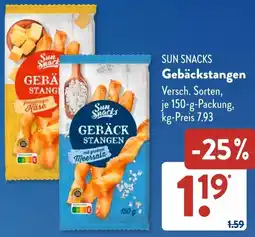 Aldi Süd SUN SNACKS Gebäckstangen Angebot