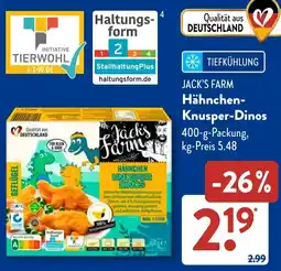 Aldi Süd JACK'S FARM Hähnchen Knusper-Dinos Angebot
