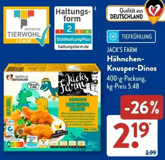 Aldi Süd JACK'S FARM Hähnchen Knusper-Dinos Angebot