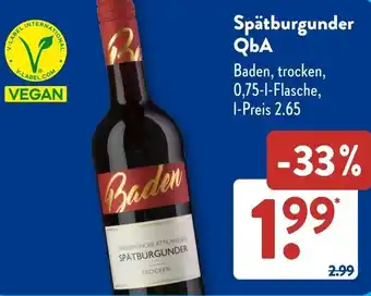 Aldi Süd Spätburgunder QbA Angebot