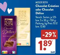 Aldi Süd MOSER ROTH Chocolat Création oder Chocolat Délice Angebot